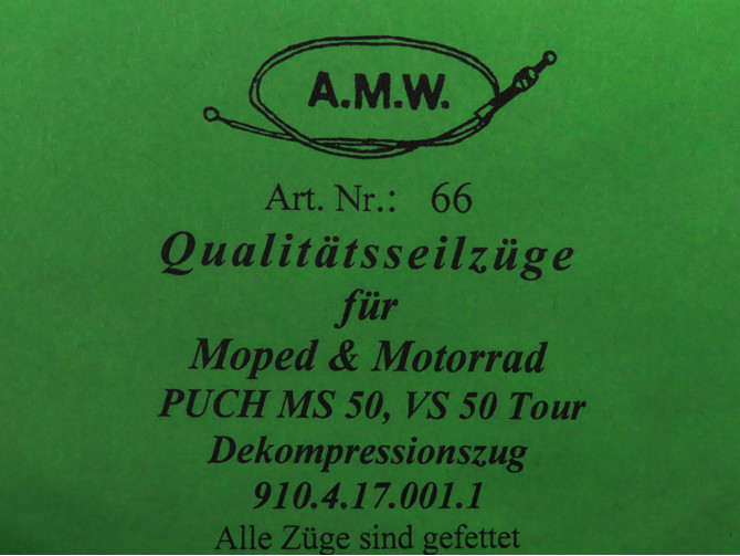 Bowdenzug Puch MS50 / VS50 Tour Dekompressorzug A.M.W. photo